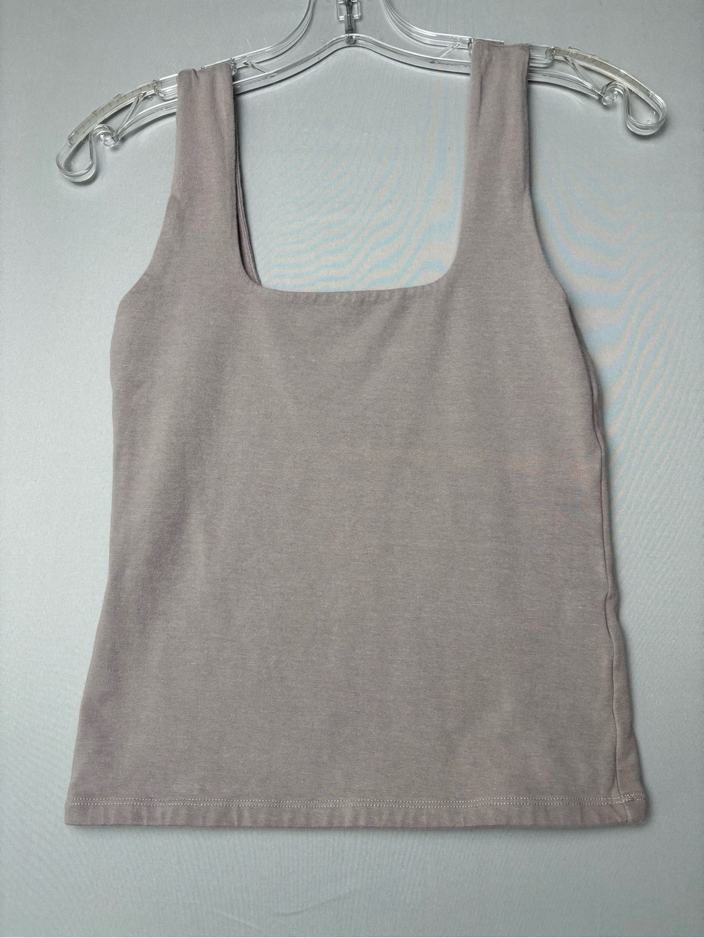 Abercrombie & Fitch Taupe Square Neck Tank Top Small Soft Stretch Minimalist Y2K